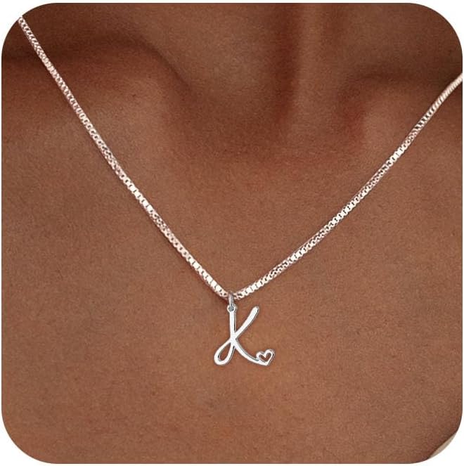Collares con iniciales para mujer, moderno, delicado collar con letras de plata, lindo colgante, gargantilla con nombre, disfraz personalizado, monograma, joyería de plata, collar para mujeres, regalos de San Valentín