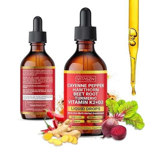 Cayenne Pepper Drops Liquid Supplement with Hawthorn Berry, Vitamin D3