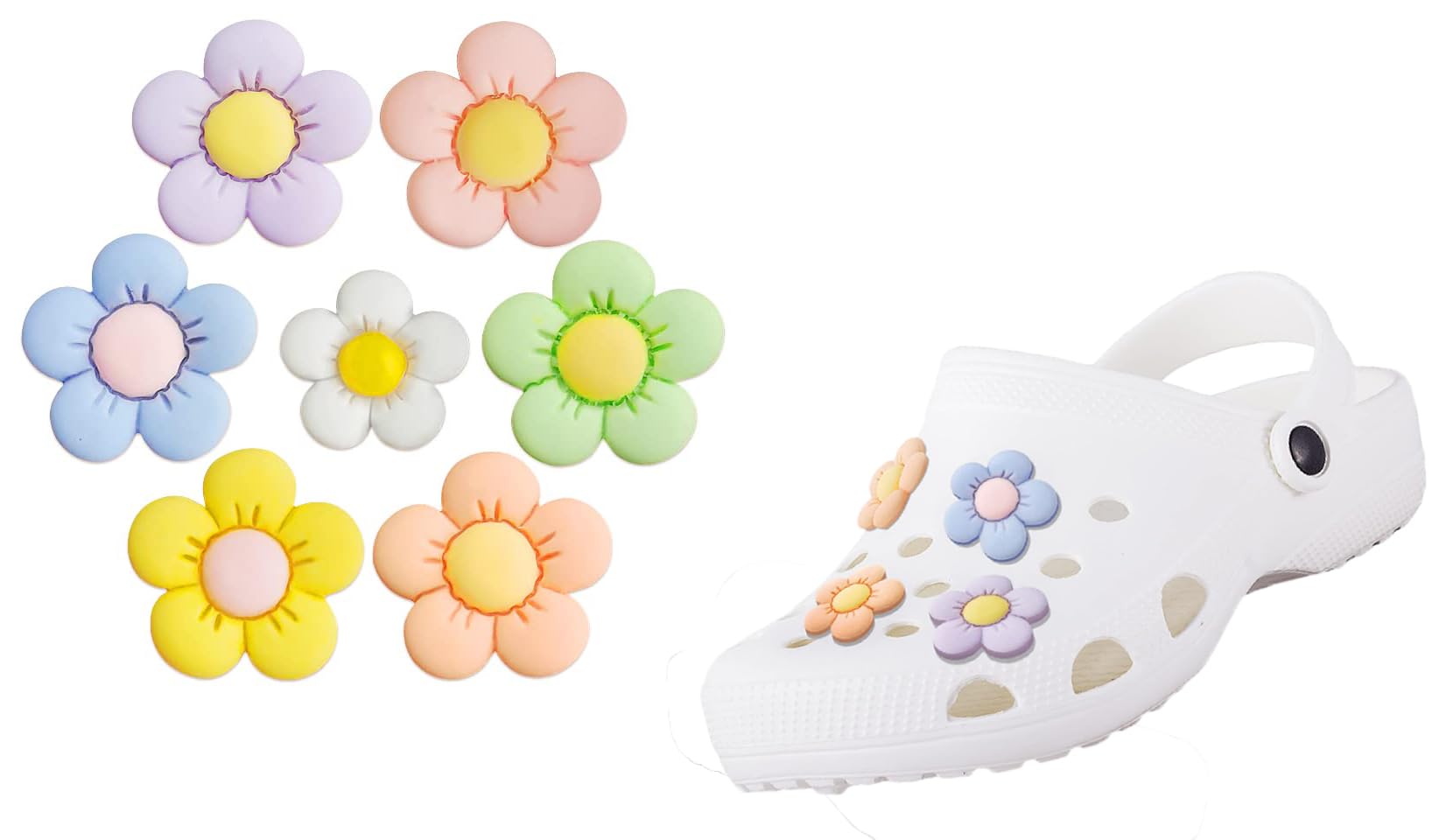 Duomama14 pcs Flower Adorable Shoe Charms for Girls and Women - Cute and stylish shoe accessories