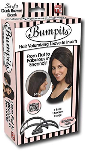 Bumpits Snaps Hair Volumizing Leave-in Inserts,Dark Brown/black Lifts Hair at Roots for Natural Volume