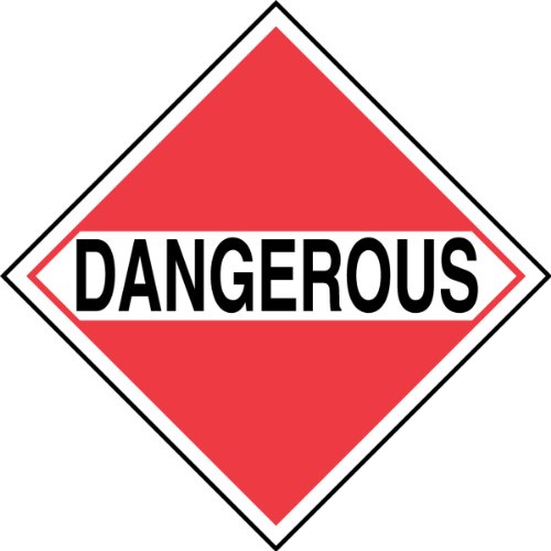 Placard DOT Dangerous Accuform noir blanc rouge pour marquage camion et conteneur de sécurité
