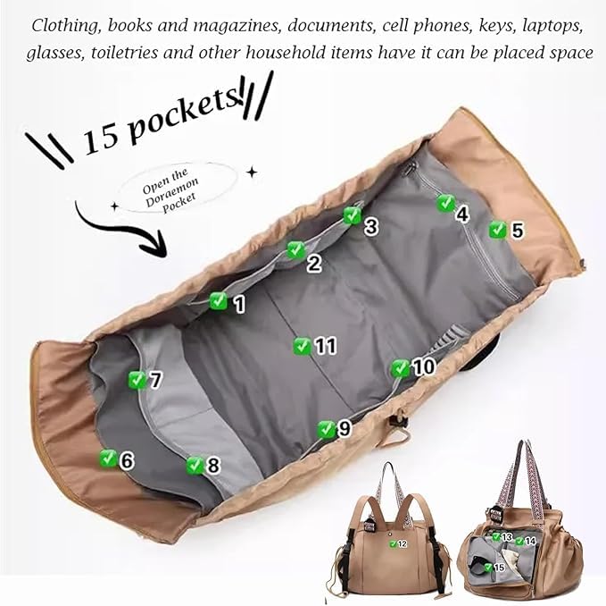 Transformable Cradle Bag Travel Storage Bag,Foldable Waterproof Tote Bag,Large Capacity Storage Duffel Bag with Handles, Black, standard3