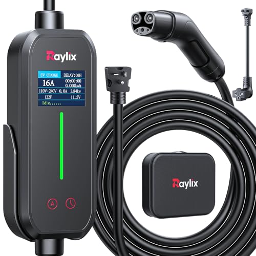 2026 Upgraded Level 1&2 Tesla Mobile Charger 8-16Amp Adjustable Current & Timer 110V240V NEMA 5-15 & 6-20 Plug 21ft Tesla Charging Cable Mobile Connector for Tesla Model Y/3/X/S/Cybertruck