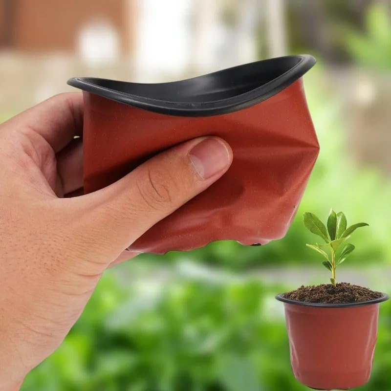 Plastic Seeding Nursery Pot Black Red Plants Pots Seedling Cups Grow Box Planters Home Garden Potted Container(100PCS)
