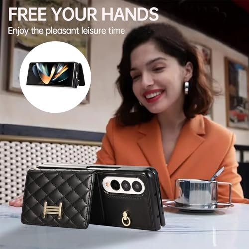 Accessoires cellulaires ZFold3 en cuir premium avec support et sangle