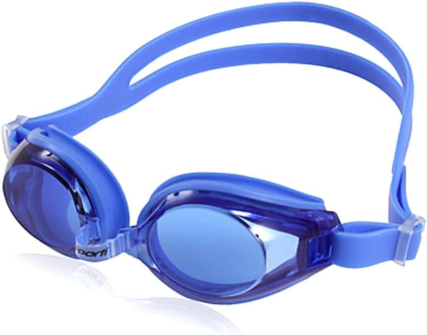 Sporti Unisex Adult Positive Optical Swimming Goggles, Antifog Swim Goggles for Men & Women, Shatter-resistant, Double Straps