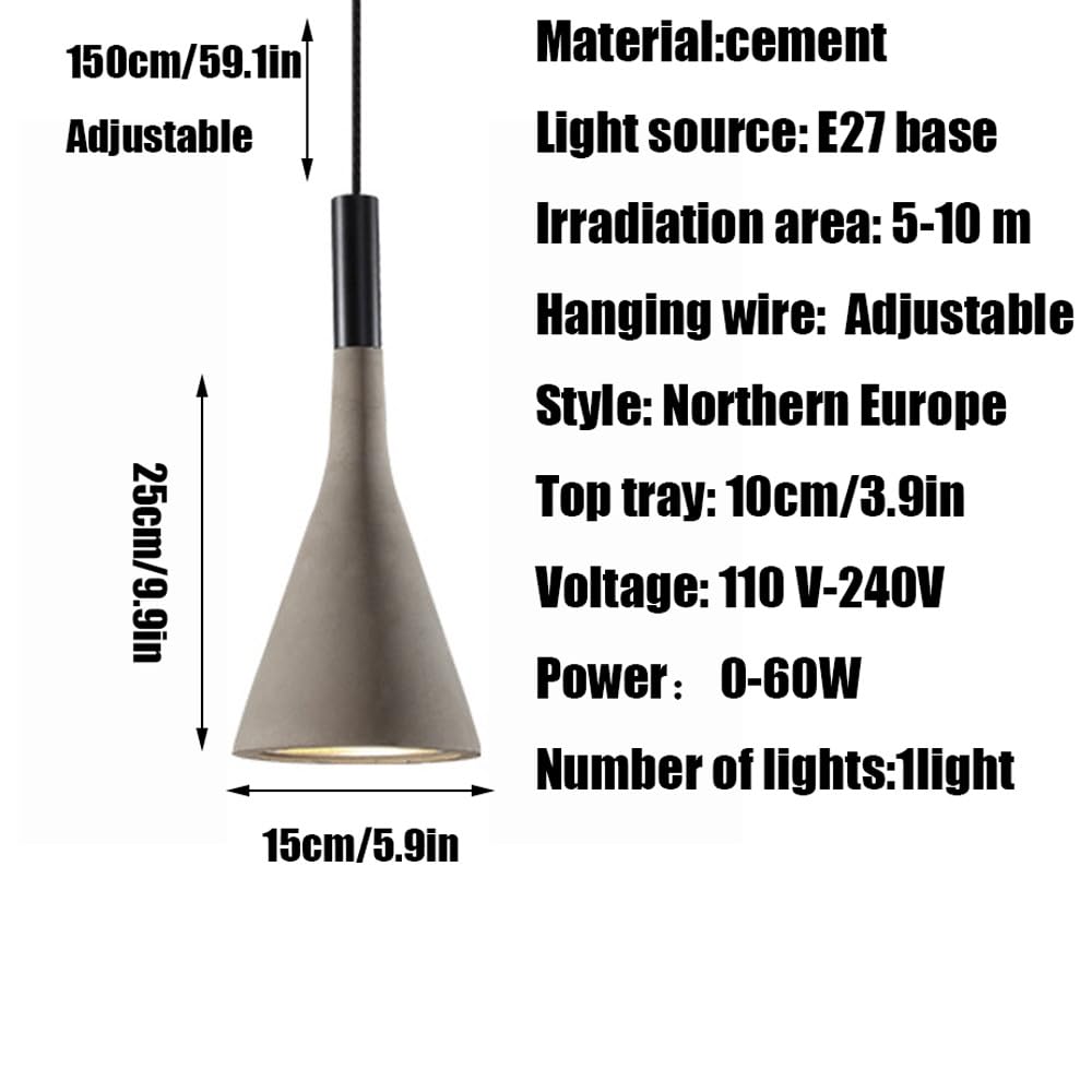 Lampada a sospensione moderna in cemento in stile nordico, lampada da soffitto a testa singola E27, elegante lampadario per isola da cucina, lampada a sospensione colorata per l'arredamento della cas