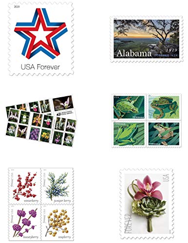 100 Forever Postage Stamps - Stamp Design May Vary Bundled with 100 Address Labels