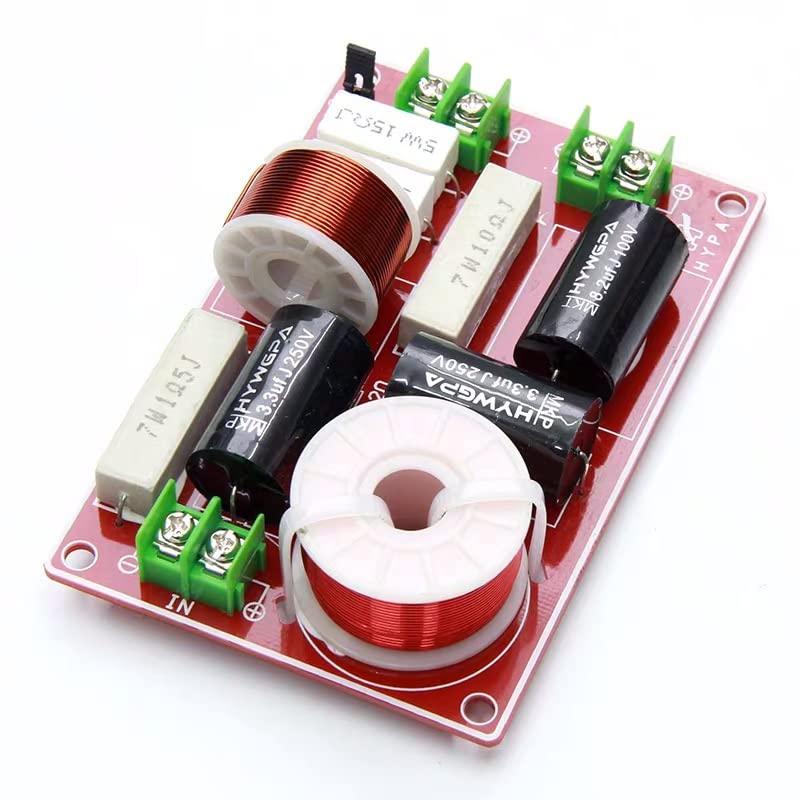 JINGERL 2PCS 2 Way 200W Audio Treble Bass Frequency Divider Home Theater HiFi Stereo 2 Unit Speaker Crossover Filters