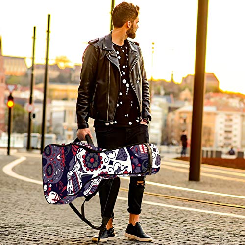TIZORAX Housse pour guitare acoustique Day of the Dead Sugar Skull avec imprimé floral personnalisé Housse de transport… - Les Beatles, Paul McCartney, John Lennon, RIngo Starr, George Harrison TIZORAX Housse pour guitare acoustique Day of the Dead Sugar Skull avec imprimé floral personnalisé Housse de transport… – Image 7