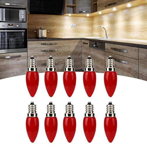 Ampoule LED mini chandelier rouge douille E12 pour chandeliers norme internationale 10Pcs 1.5W AC 230V