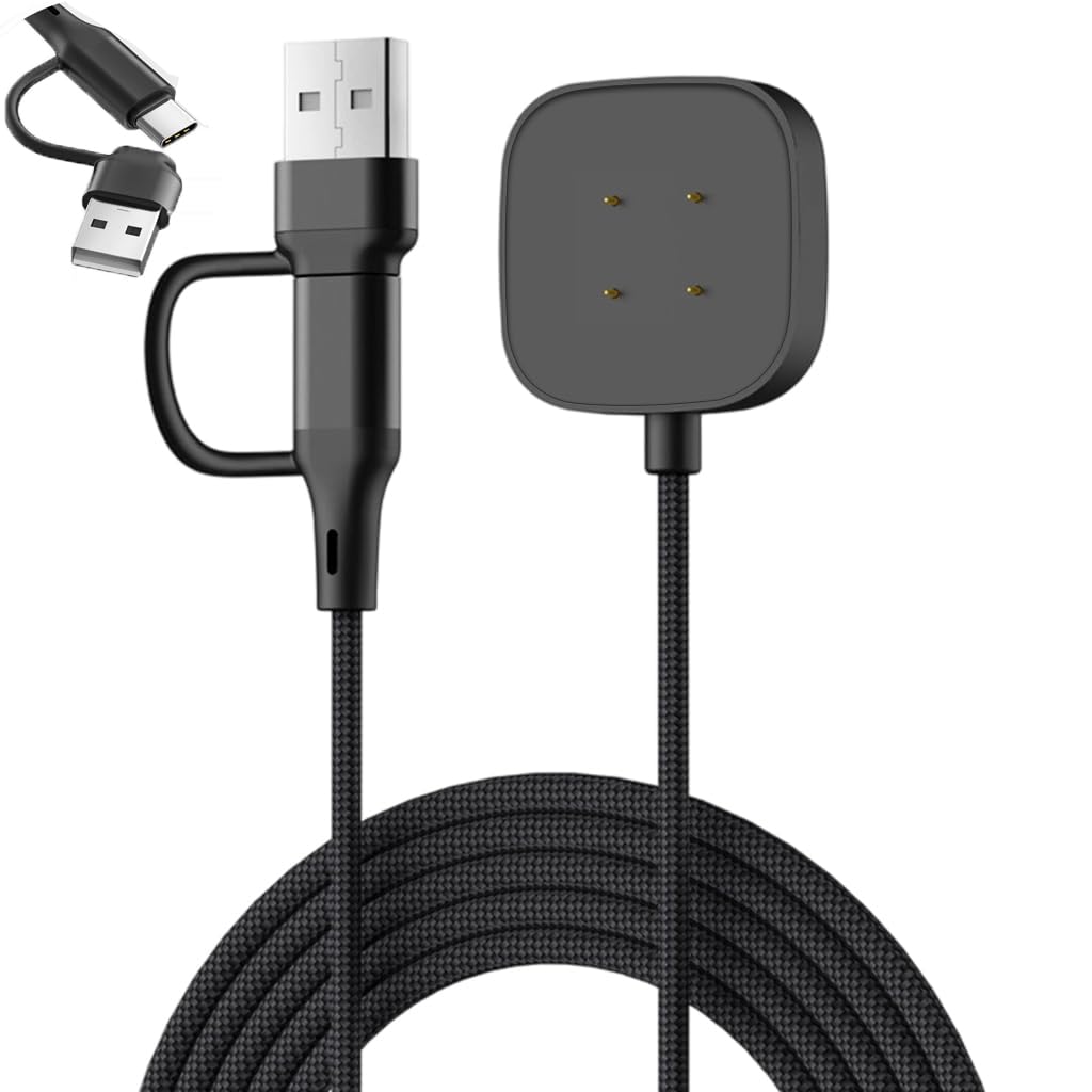 ZORBES® Charger for Fitbit Sense 2/Sense/Versa 4/Versa 3, 2 in 1 USB C/A Charging Cable for Fitbit Sense 2/Sense/Versa 4/Versa 3 Smartwatch, 3.3Ft/100cm Portable Charger Dock Cord-image-15