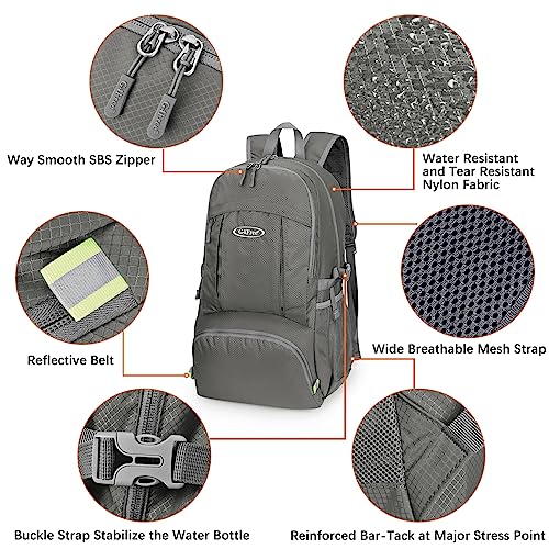 Image of G4Free 40L Lightweight Packable Hiking Backpack, Waterproof Travel Daypack | Water-Resistant Polyamide, Size: 18.9*12.9*9.4inch(L*W*H), 100% Waterproof Wet Pocket, Travel, Climbing, swimming