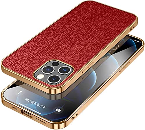 Étui iPhone 14 rouge en cuir idéal pour le bureau et les sorties