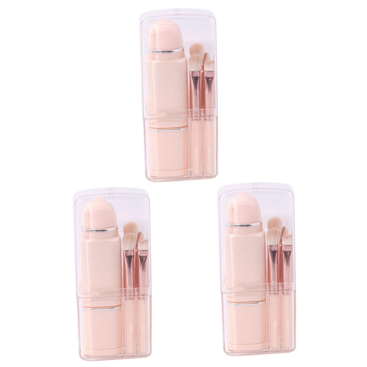 MAGICLULU Set Di 3 Pennelli Per Il Trucco Portatili E Leggeri Kit Di Pennelli Per Ombretto E Labbra Per Donna