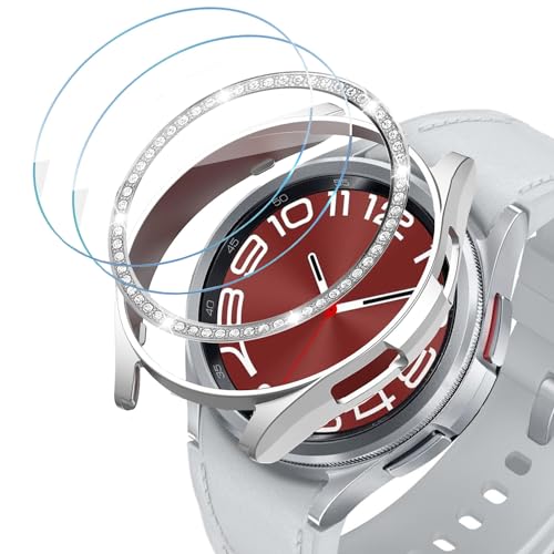 Verre trempé Samsung Galaxy Watch 6 Classic 47mm avec coque antichoc DEALELE strass