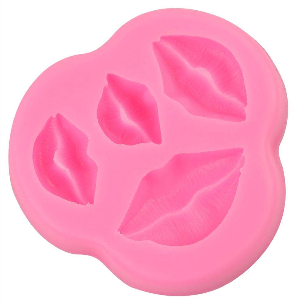 DIY Fondant Silicone Mould+Homemade Cartoon Cake Mold Lip Shape Cake Chocolate Fondant Aroma Mould Baking Tool for Party,Cake Decoration DIY Making(Pink)