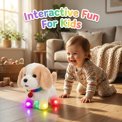 Image of GITGRNTH Walking Talking Lighting Dog - Barking Puppy Dog Toy with Colorful LED Lights Musical Sound Toy Pet for Boys and Girls - Electronic Puppy for Kids - Toddlers Birthday Gift