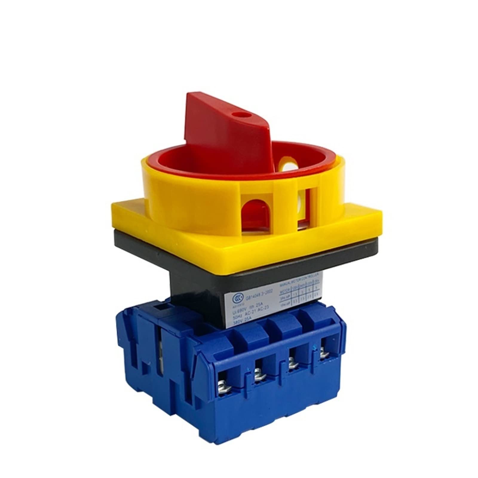 Isolateur interrupteur marche-arrêt 2 positions 4P 25A transfert manuel cadenas rotatif rouge/jaune came sélecteur de changement YMD11-25 1 pièces