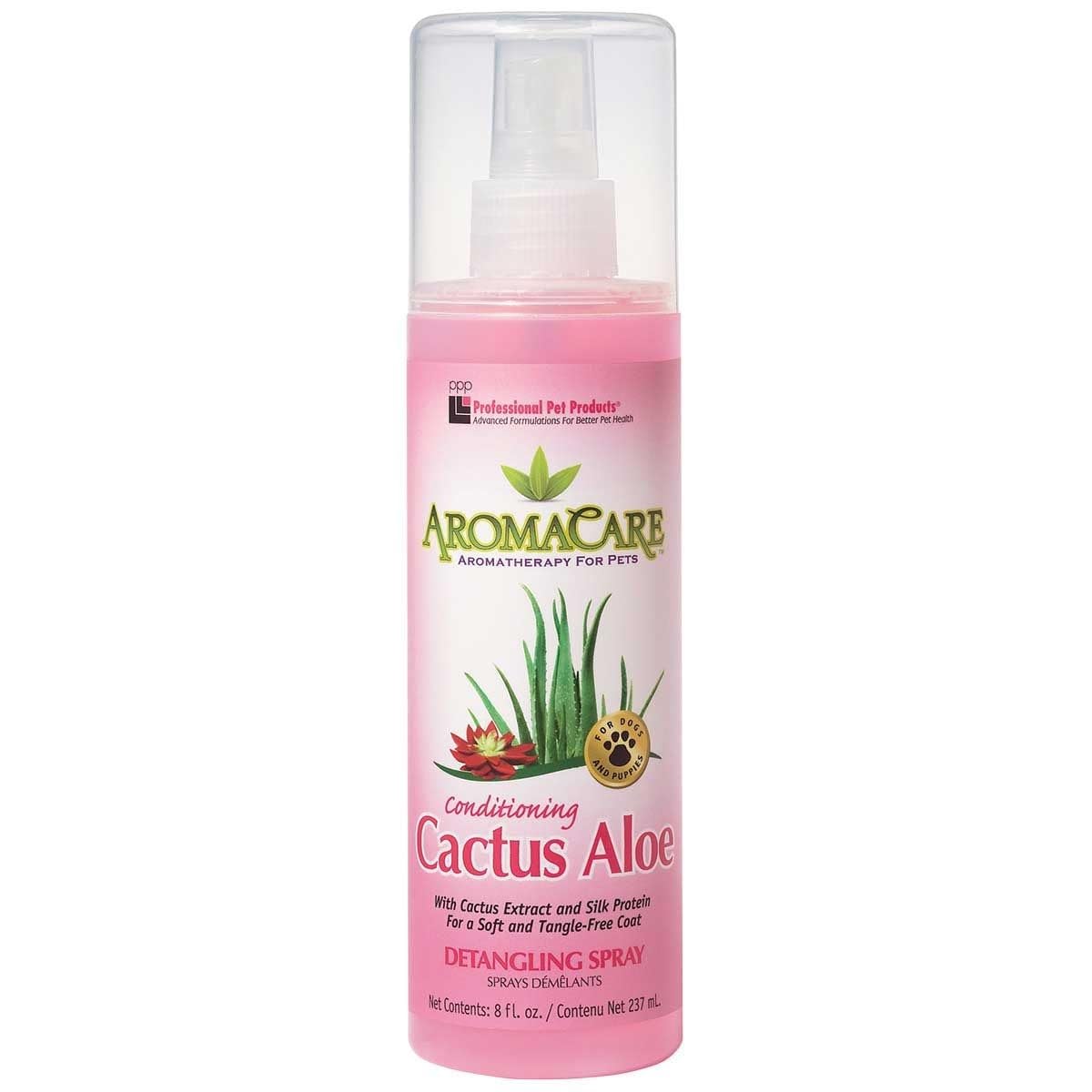 Grooming Spray For Dogs Essential Oil Infused Deodorizing and Conditioning 8 oz (Conditioning Cactus Aloe)