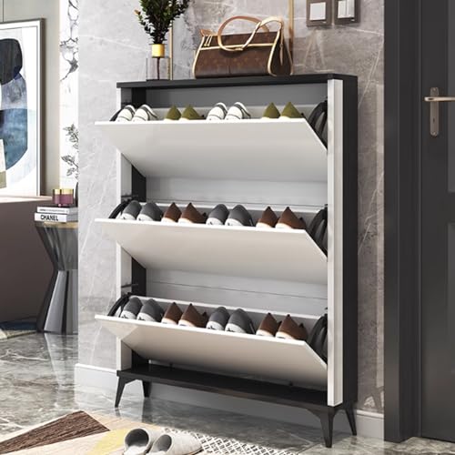 Armoire chaussure fine à triple compartiment compact pour optimisation d'espace
