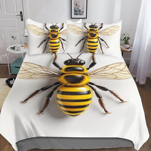 Linge de lit microfibre avec housse de couette imprimée 3D animaux et taies d'oreiller