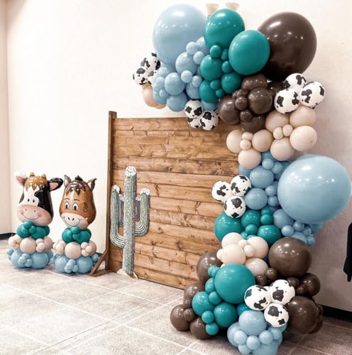 Image of Dark Brown Balloons Double Stuffed Balloon Garland Arch Kit Different Sizes 18 /12 /5In For Birthday Baby Shower Boho Neutral Luau Mocha Cofede Party Decorations