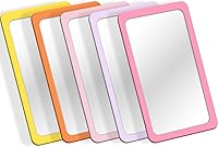 yisncka 5 Pack Unbreakable Shatterproof Kids Mirrors 6x4 Inch - Safe Acrylic Round Corner Mirrors for Crafts, Classroom, Bathroom (Vibrant Candy Colors)