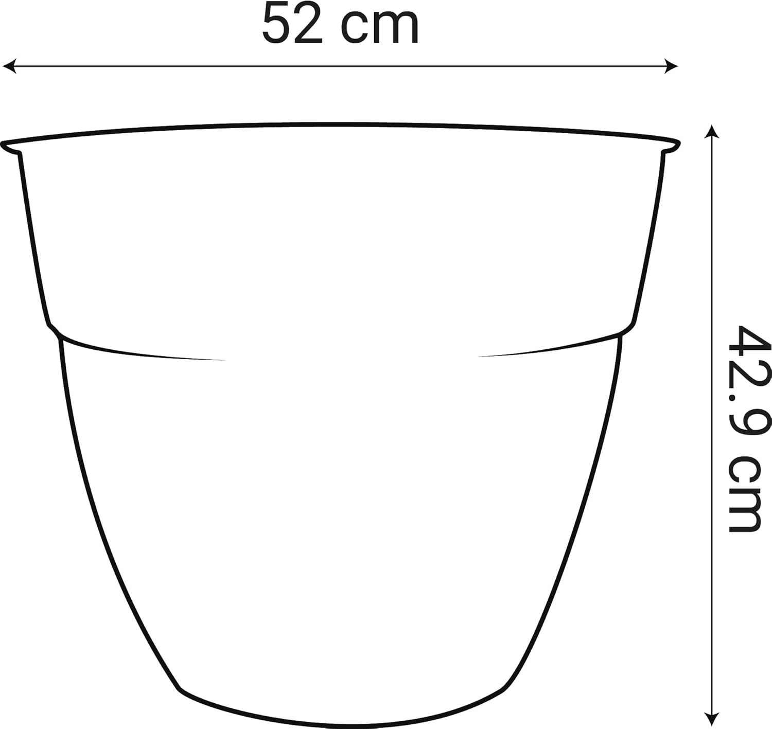 EDA - Osaka Flower Pot Ø 50 cm - Volume 56.8 L - Ø 52 x H.43 cm - Laurel Green