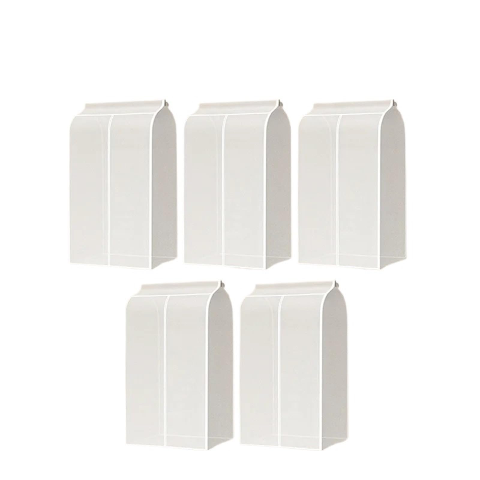 Funda 3D for colgar ropa, translúcida, con cremallera, ideal for guardar trajes, abrigos y armarios(S-5PCS)