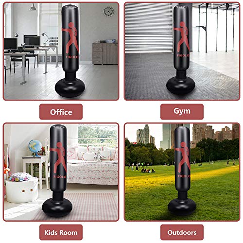 image for FIGOLO 63inch Inflatable Kids Punching Bag–Freestanding Punching Bag