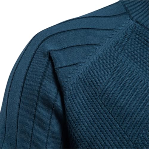 Men Solid Cardigan Casual Zipper Winter Sweaters4