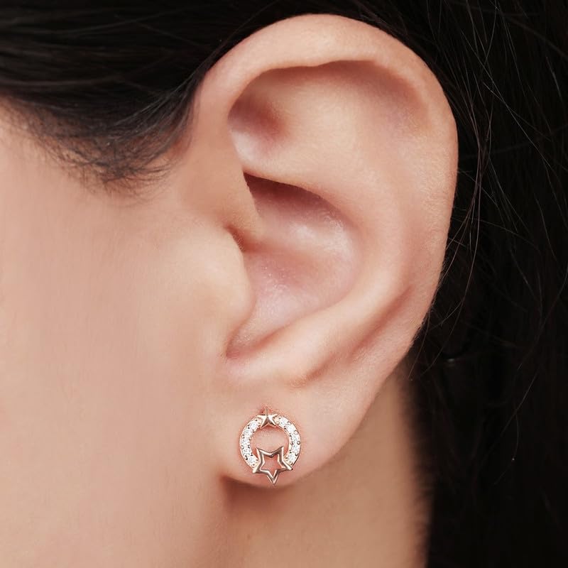 925 Silver Star Earrings, Plated, 925 Hallmark