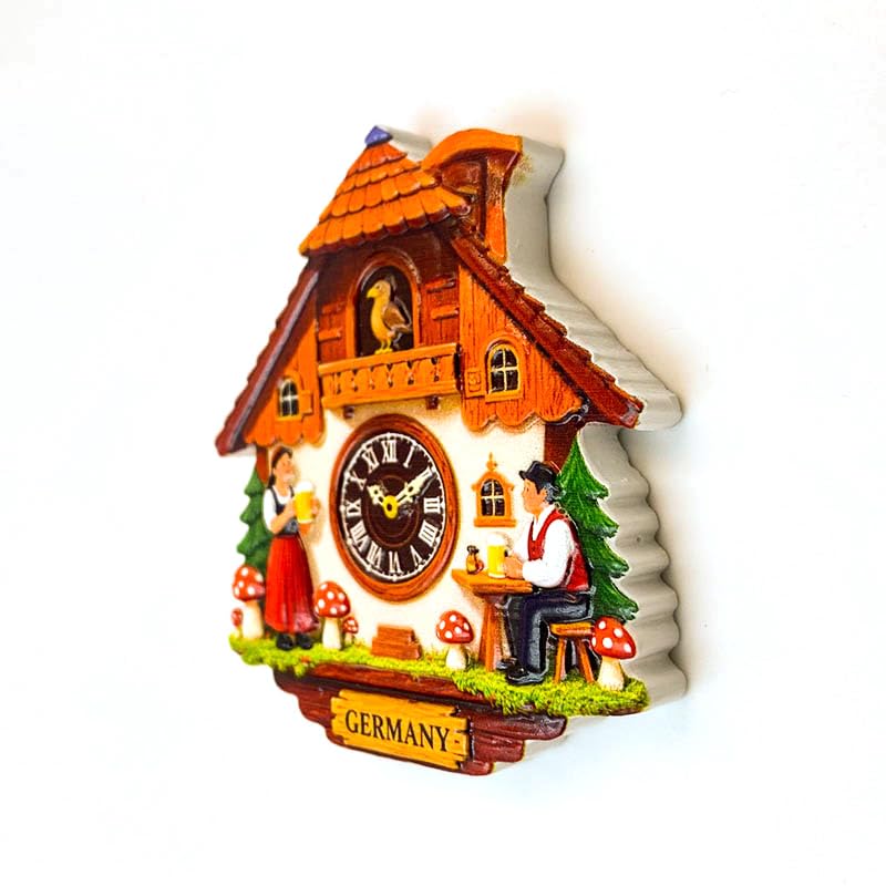Imán decorativo tradicional reloj cuco estilo alemán miniatura 2