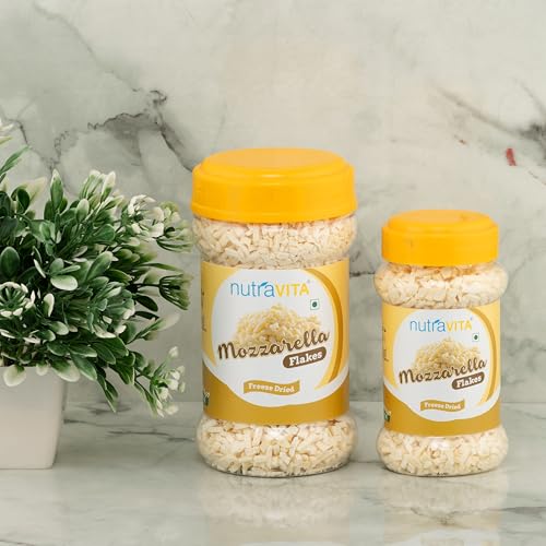 Image of Nutra Vita Freeze Dried fine Mozzarella Cheese Flakes | 400 Grams |