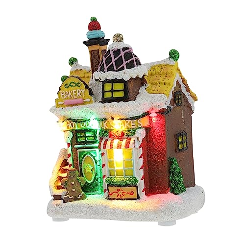 GRIRIW 1Pc Luminous Christmas LED Light Snow House Display Decor Xmas Decor for Decoration No Batteries Included