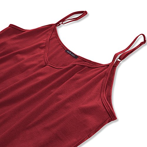 Image of HUSKARY Women's Summer Casual Sleeveless V Neck Strappy Split Loose Dress Beach Cover Up Long Cami Maxi Dresses with Pocket