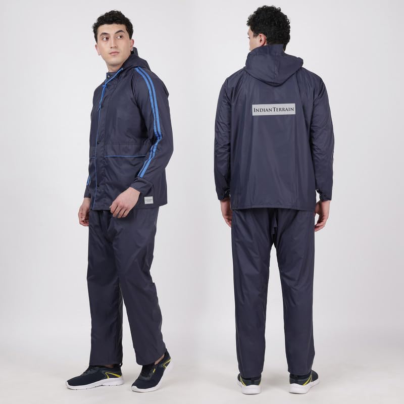 Image of Indian Terrain Men's Rain Coat with Pant and Pocket waterproof and heavy duty