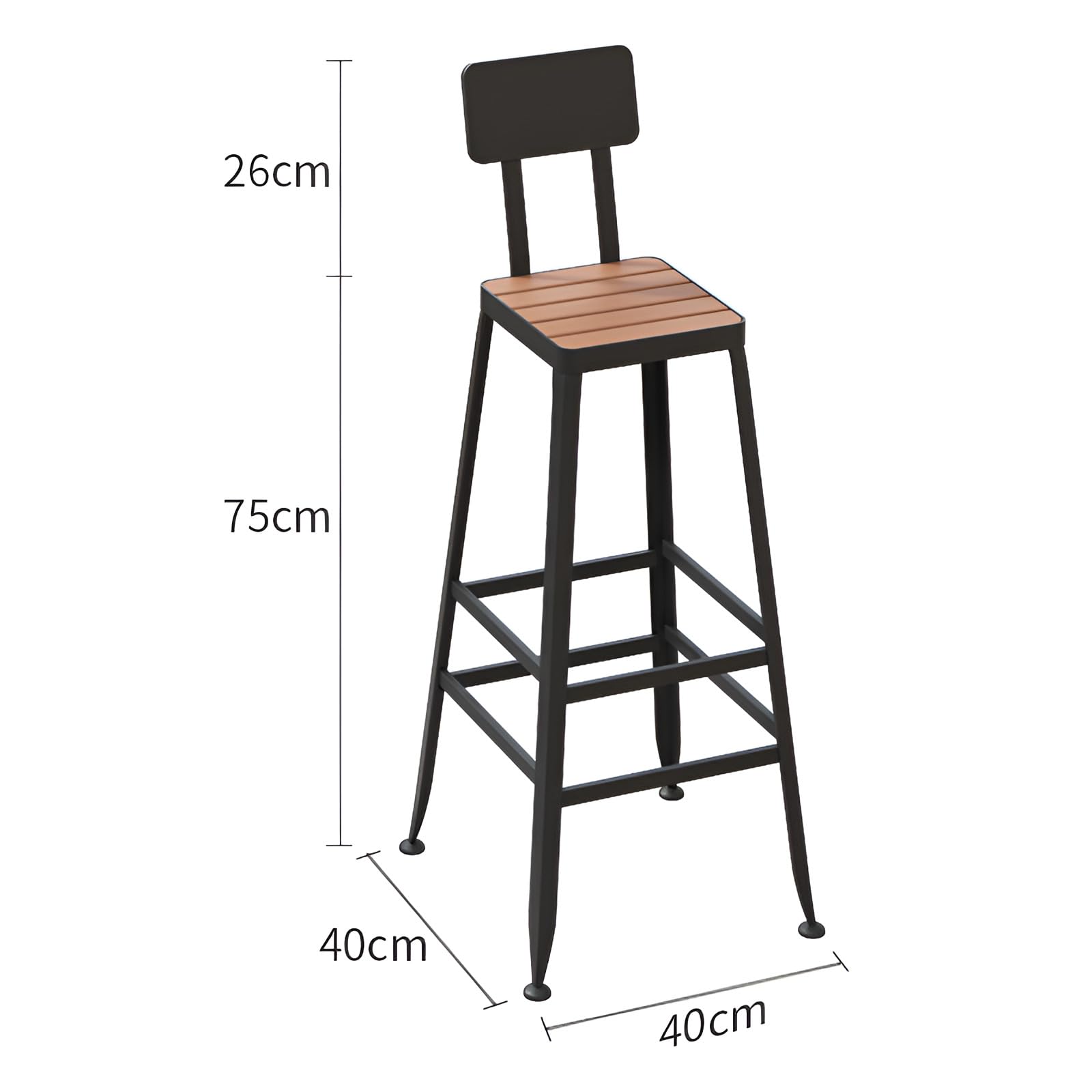 Table de bar d'extérieur rectangulaire en bois, table de salle à manger à tréteaux de ferme, patio, pub, comptoir de hauteur pour balcon et utilisation en extérieur