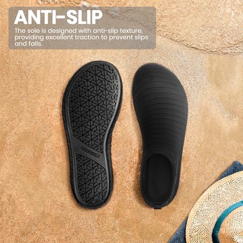 SEEKWAY Water Shoes Women Men Adult Quick-Dry Aqua Socks Barefoot Non Slip for Beach Swim River Pool Lake surf Black SK002(U) - Image 5