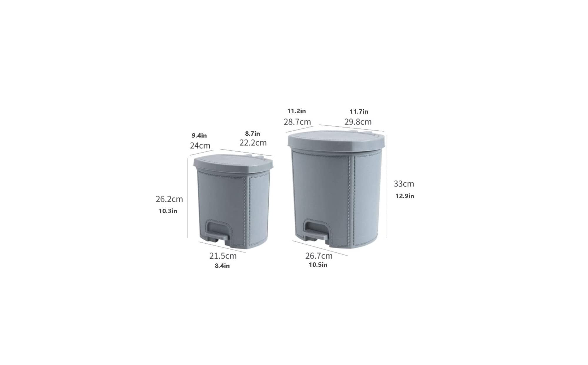 JCAKES Botes de basura Cubo de basura con pedal sin contacto con tapa Cesto de papel, bote de basura, gran capacidad for (gris, tamaño : Large) Aire libre y hogar