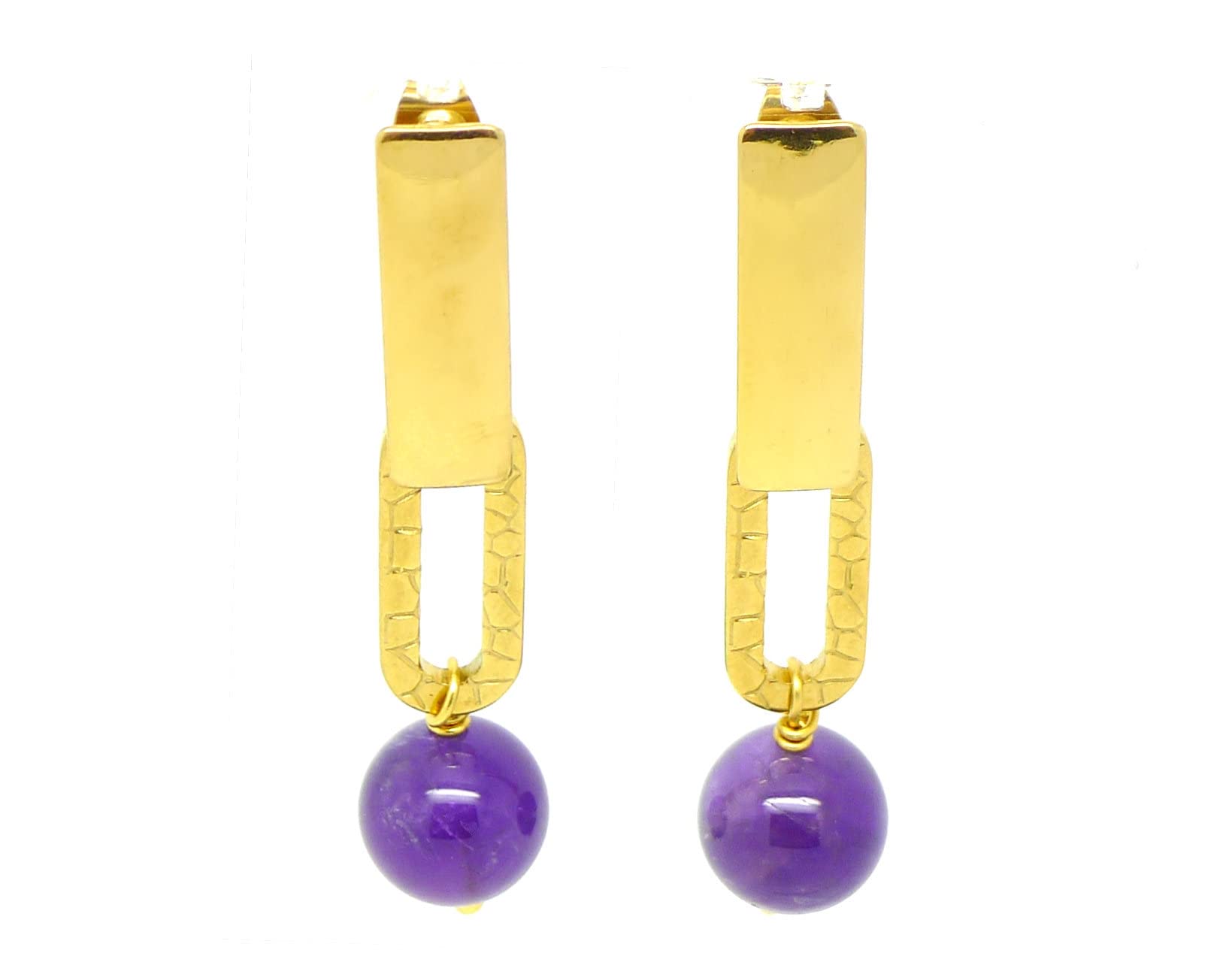 Bijoux Améthyste créateur : boucles d'oreilles Arty exclusives