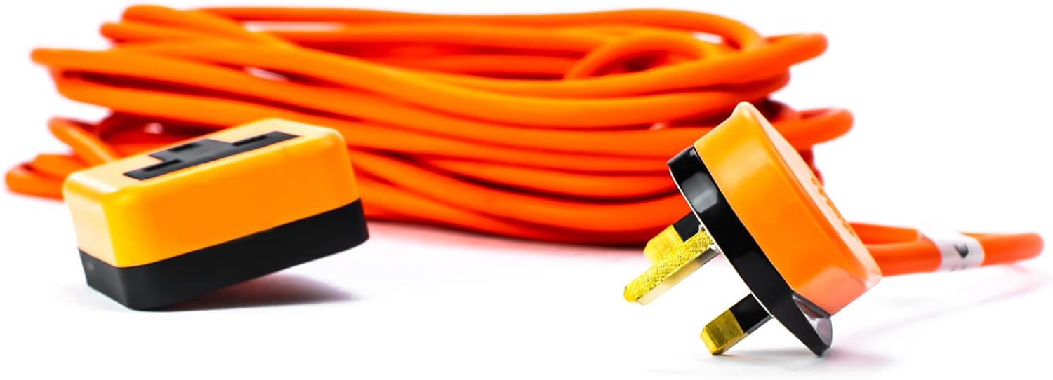 Status 10 Metre 13 Amp Orange Outdoor Extension Cable on 'H' Frame by Status International