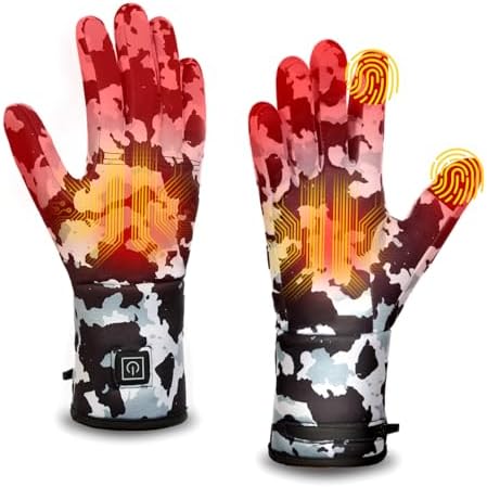 Heated Glove Liners for Men Women, Rechargeable Battery Electric Heated Gloves, Winter Warm Glove Liners for Arthritis Raynaud, Thin Gloves Riding Ski Snowboarding Hiking Cycling