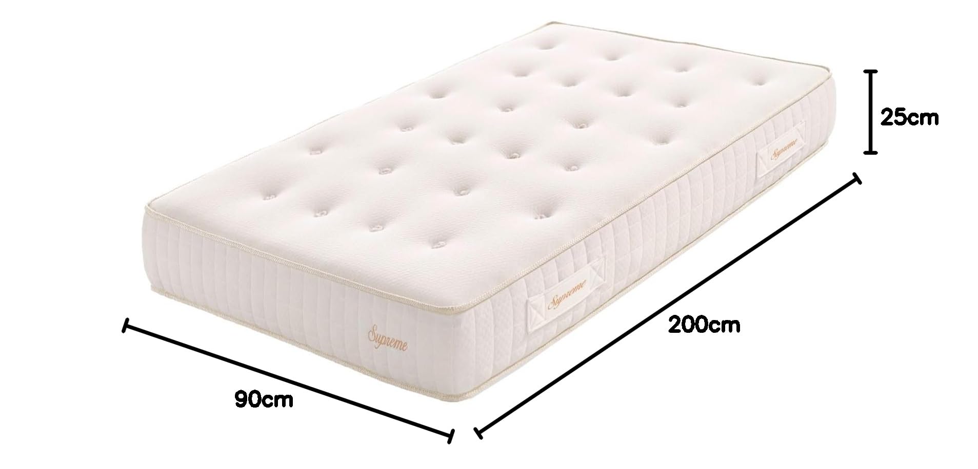 Moonia | Colchón Supreme Muelles Ensacados| 5 cm de viscoespuma, Fibras Supersoft y Todotherm | Comfort System | Pression Care System | 90 x 200 cm