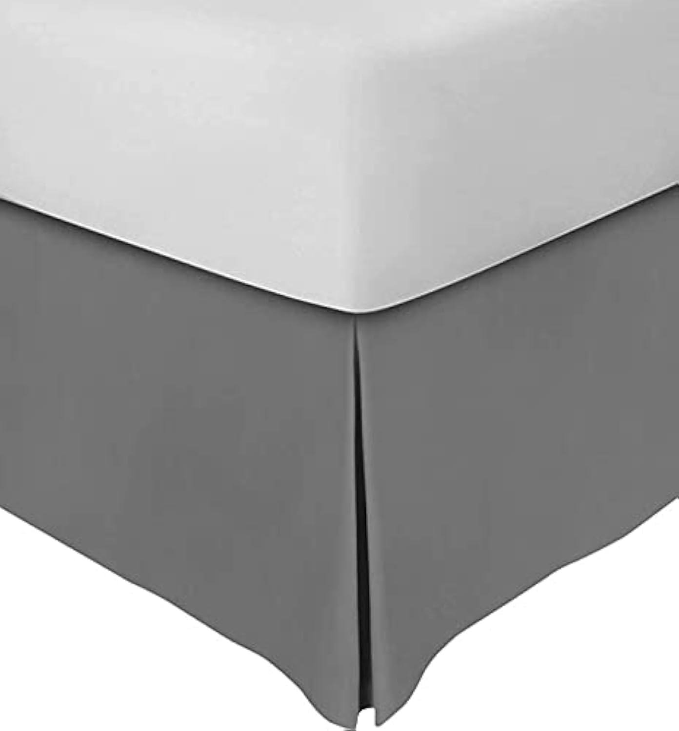 Valencia Beddings Split Corner Bed Skirt 10 Inch Drop King Size 100% Natural Cotton Wrinkle and Fade Resistant King Size, Dark Grey Solid