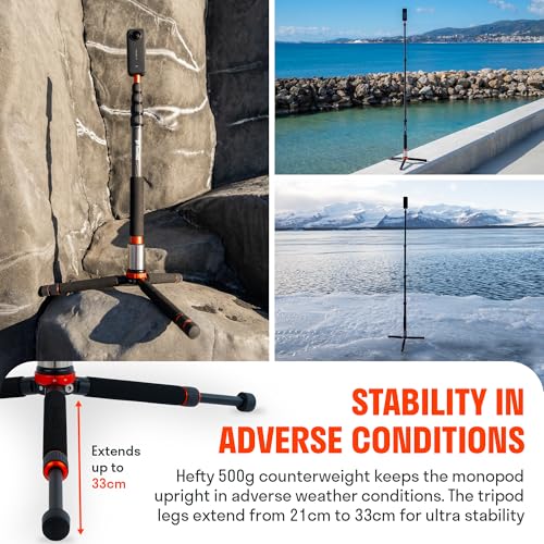 Image of Monopod Pro Carbon Fiber Edition 2 In 1 360 Camera Stand And Phone Stand