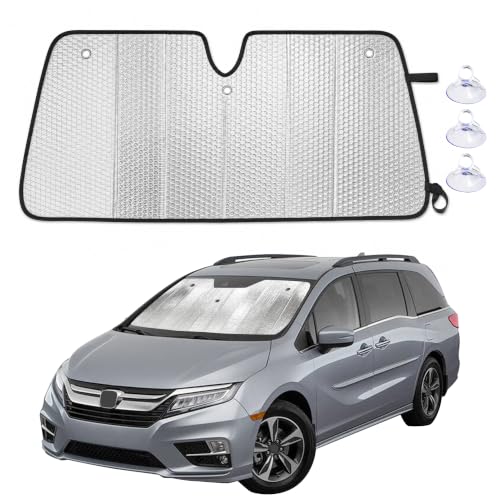 EcoNour Accordion Foldable Windshield Sun Shade Fit for Honda Odyssey 2018-2024 2025 2026 Sunshade Front Car Window Shades Sun Visor Blocks UV Rays & Heat Car Accessories