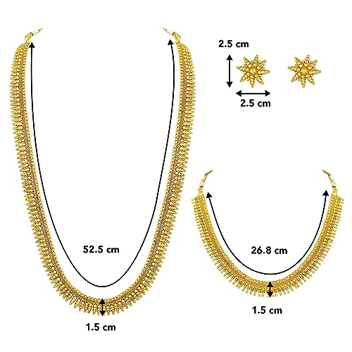 Image of Peora Traditional Gold Plated Indian Bridal Jewellery Set Gift for Women