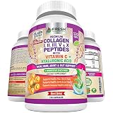 Multi Collagen Pills with Type I, II, III, V & X Peptides with Vitamin C, Hyaluronic Acid and Digest